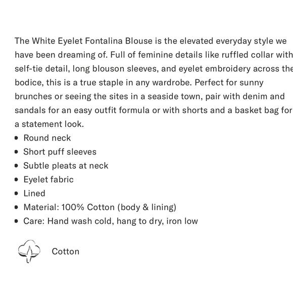 TUCKERNUCK White Eyelet Fontalina Blouse NWT Size Large - Picture 7 of 11